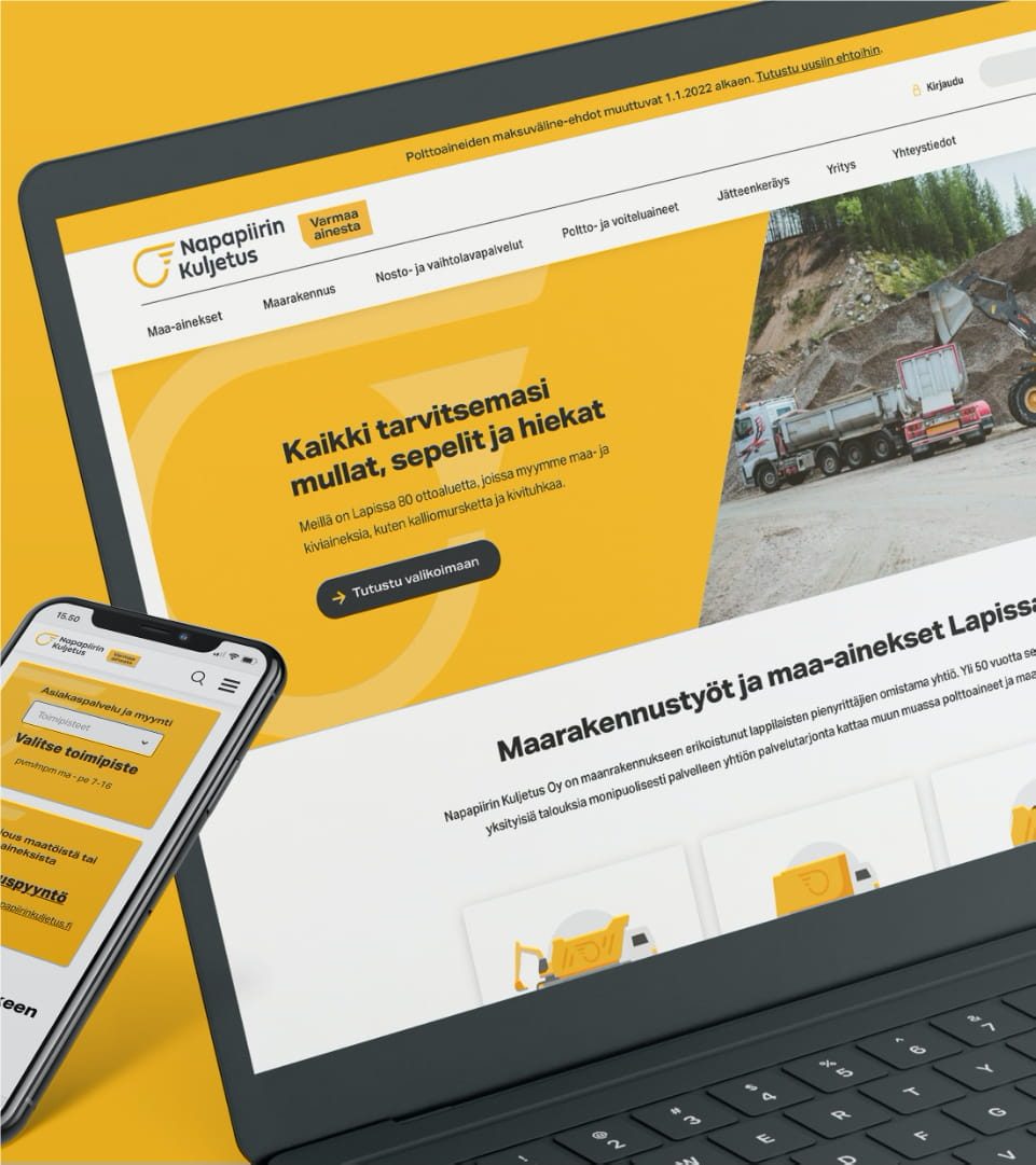 Napapiirin Kuljetus verkkosivu | Digi- ja mainostoimisto Höyry