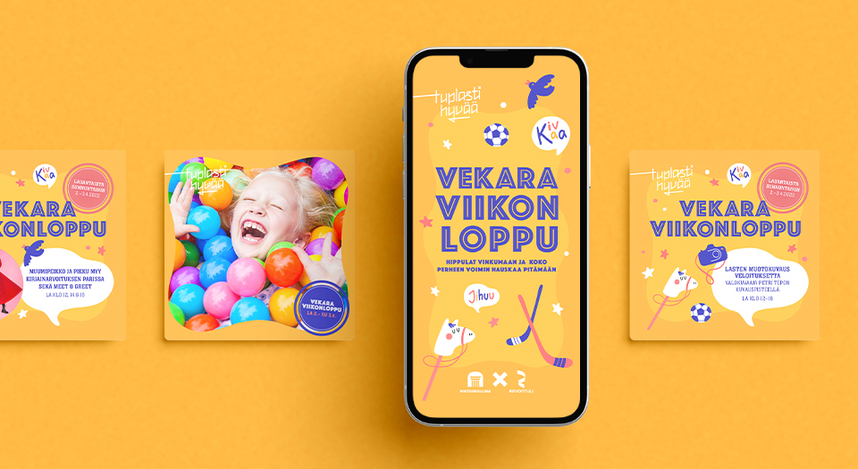 Vekaraviikonloppu kampanjailme sosiaalisessa mediassa