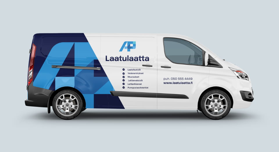 AP Laatulaatta yritysilme | Höyry AP Laatulaatta autoteippaus