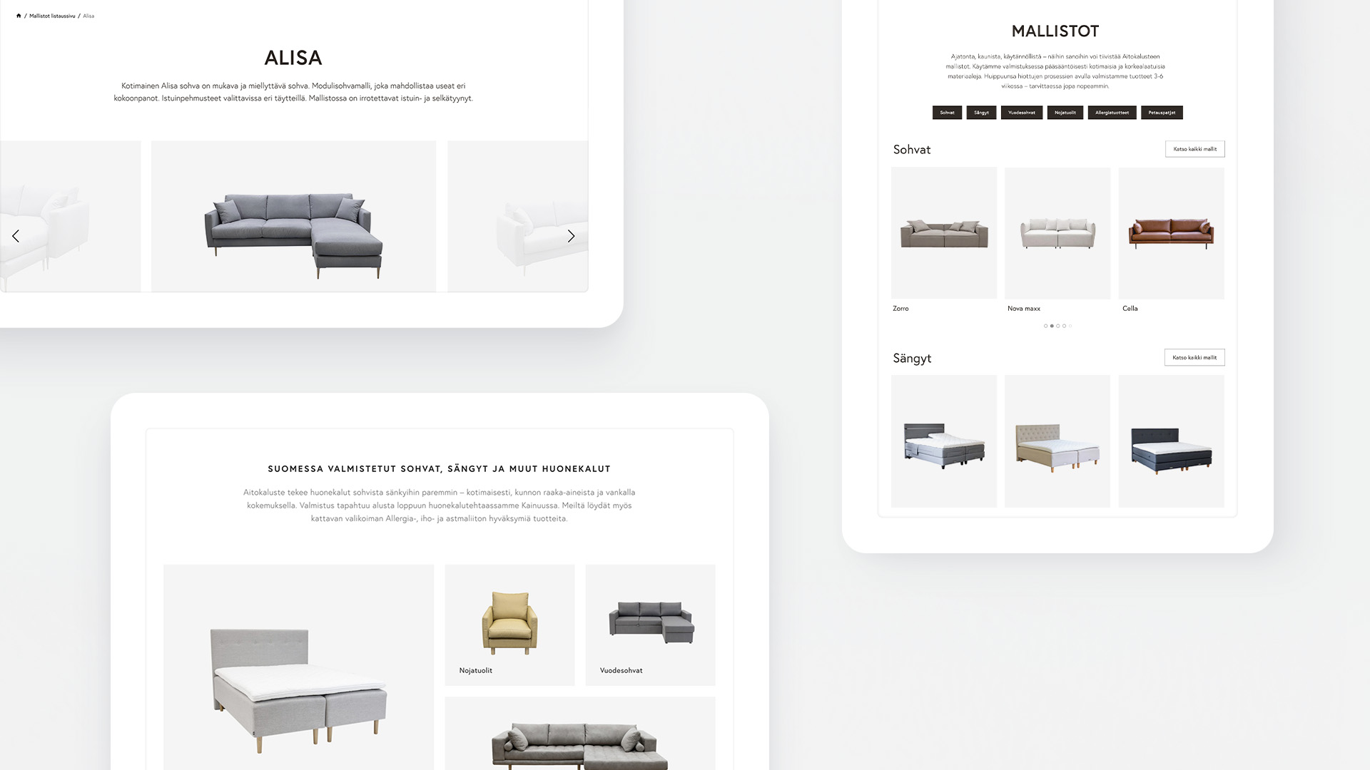 aitokaluste verkkokauppa suunnittelu