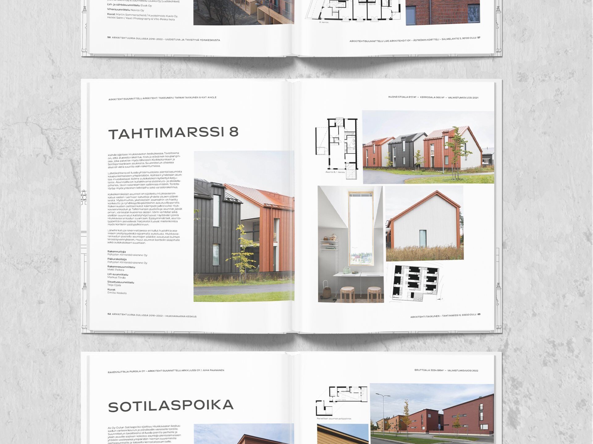 Arkkitehtuuria Oulussa kirja taittotyöt